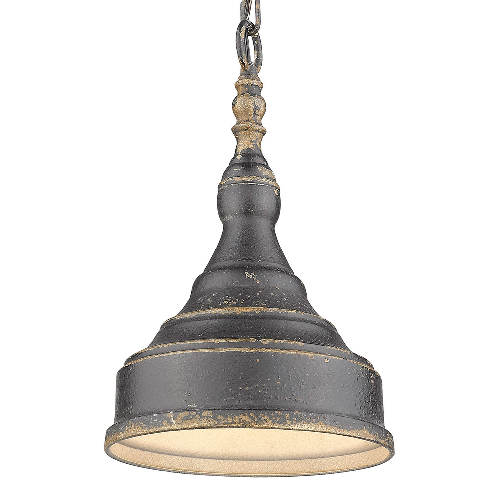 Keating 1-Light Pendant in Antique Black Iron