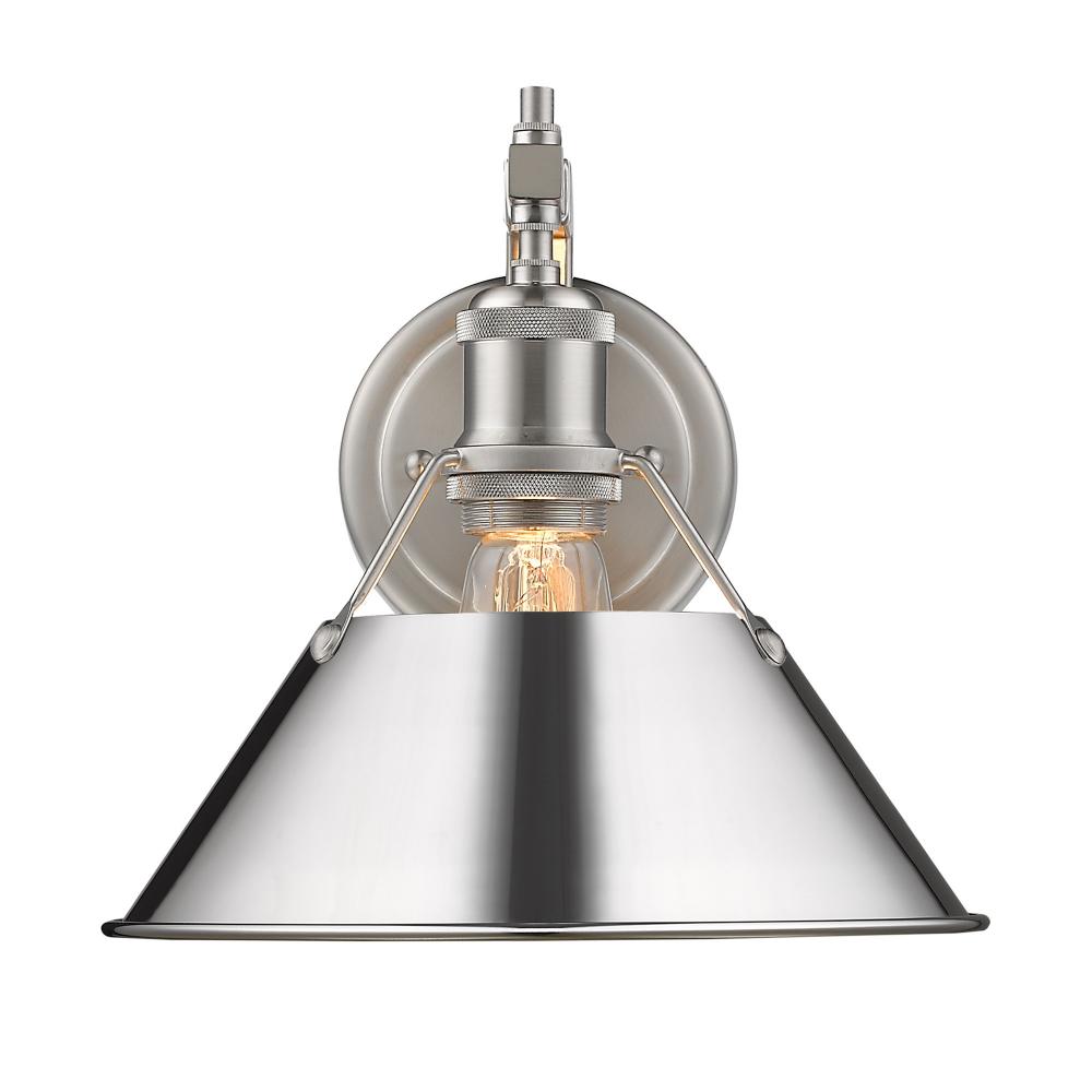 Orwell 1-Light Wall Sconce in Pewter with Chrome