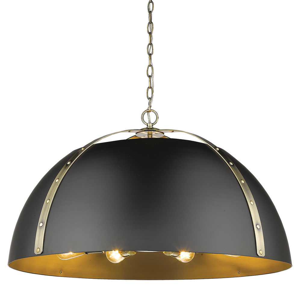 Aldrich AB 8 Light Pendant in Aged Brass