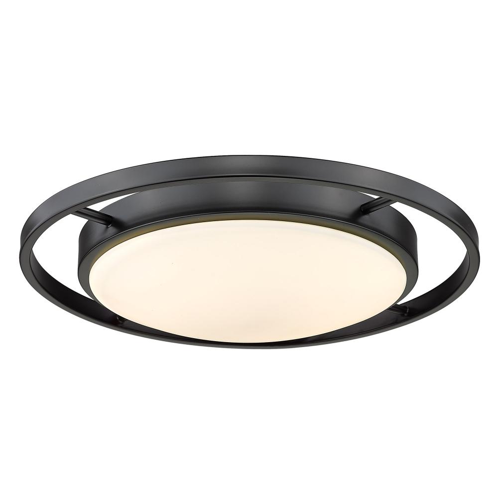 Astra 17" Flush Mount in Matte Black with Opal Glass