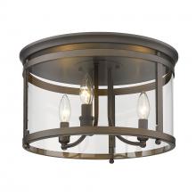 Golden 1157-FM RBZ - Payton RBZ 3 Light Flush Mount in Rubbed Bronze