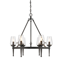 Golden 1208-6 DNI - Marcellis 6 Light Chandelier in Dark Natural Iron with Clear Glass