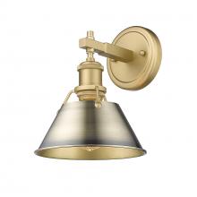 Golden 3306-BA1 BCB-AB - Orwell BCB 1 Light Bath Vanity in Brushed Champagne Bronze with Aged Brass shade