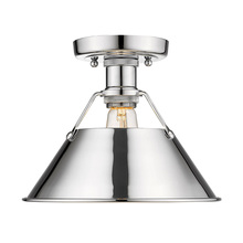 Golden 3306-FM CH-CH - Orwell 1-Light Flush Mount in Chrome