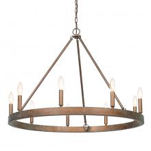 Golden 7412-9 CP - Carraway 9 Light Chandelier in Copper Patina