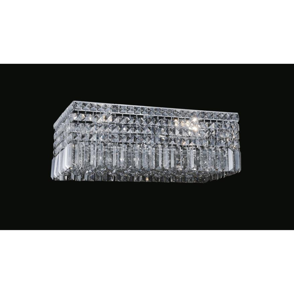 Colosseum 6 Light  Flush Mount With Chrome Finish