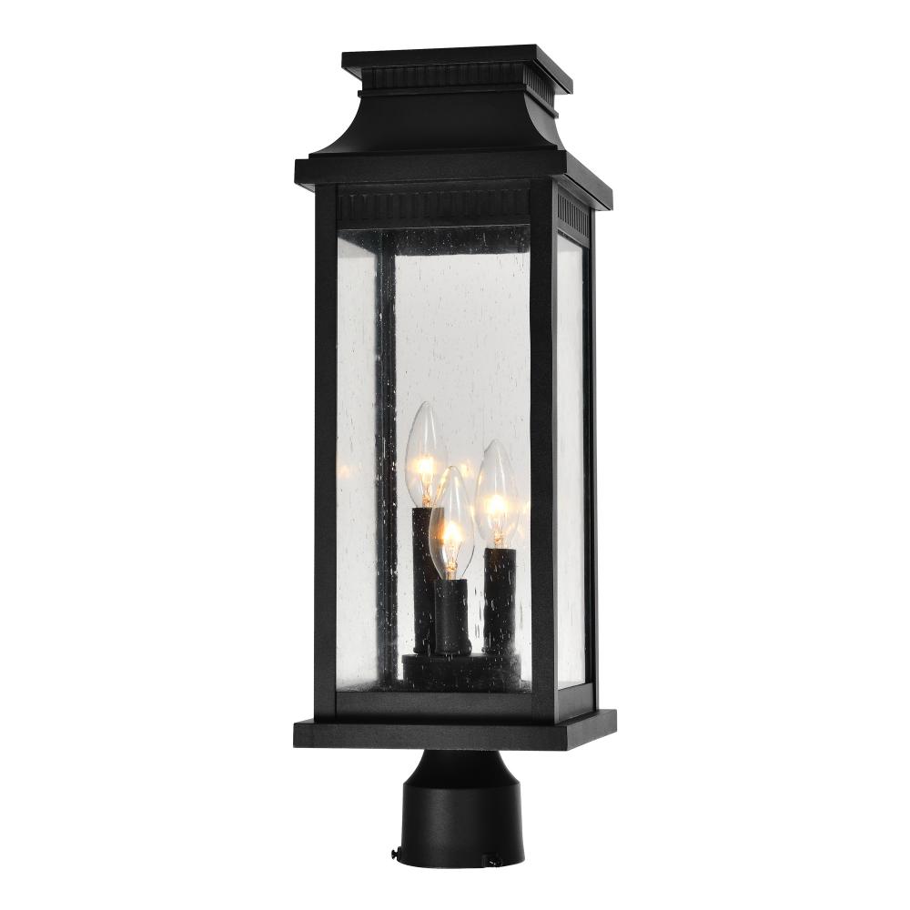 Milford 3 Light Outdoor Black Lantern Head