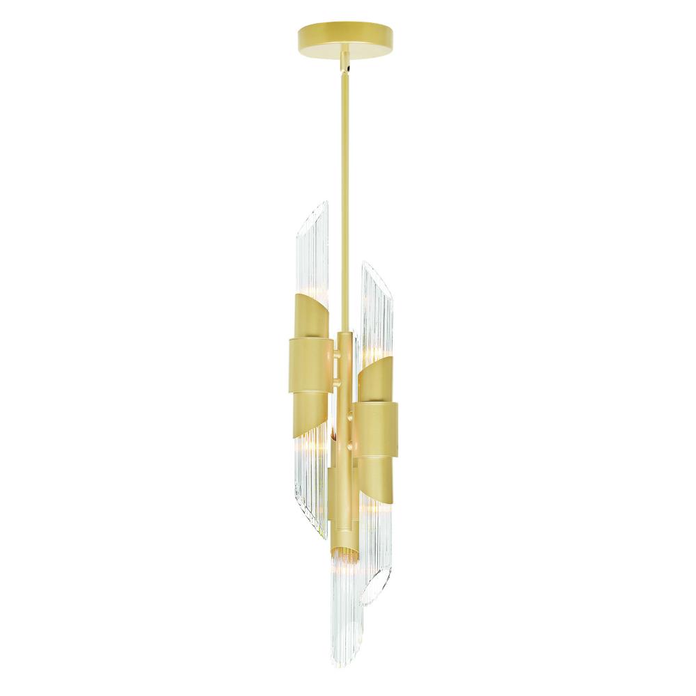 Croissant 6 Light Pendant With Satin Gold Finish