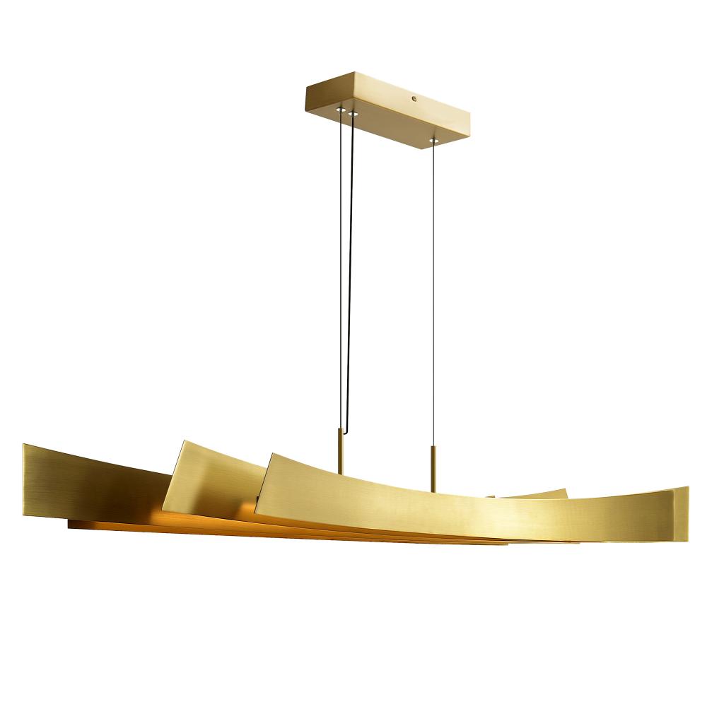 Candora Integrated LED Brass Island/Pool Table Light