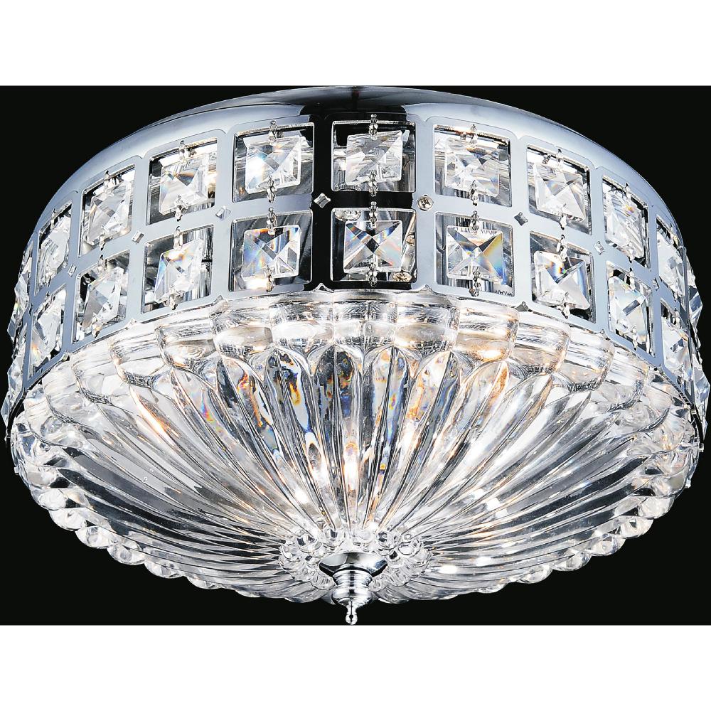 Bloome 4 Light Bowl Flush Mount With Chrome Finish