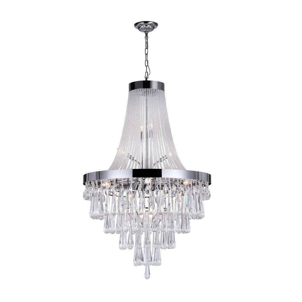 Vast 17 Light Down Chandelier With Chrome Finish