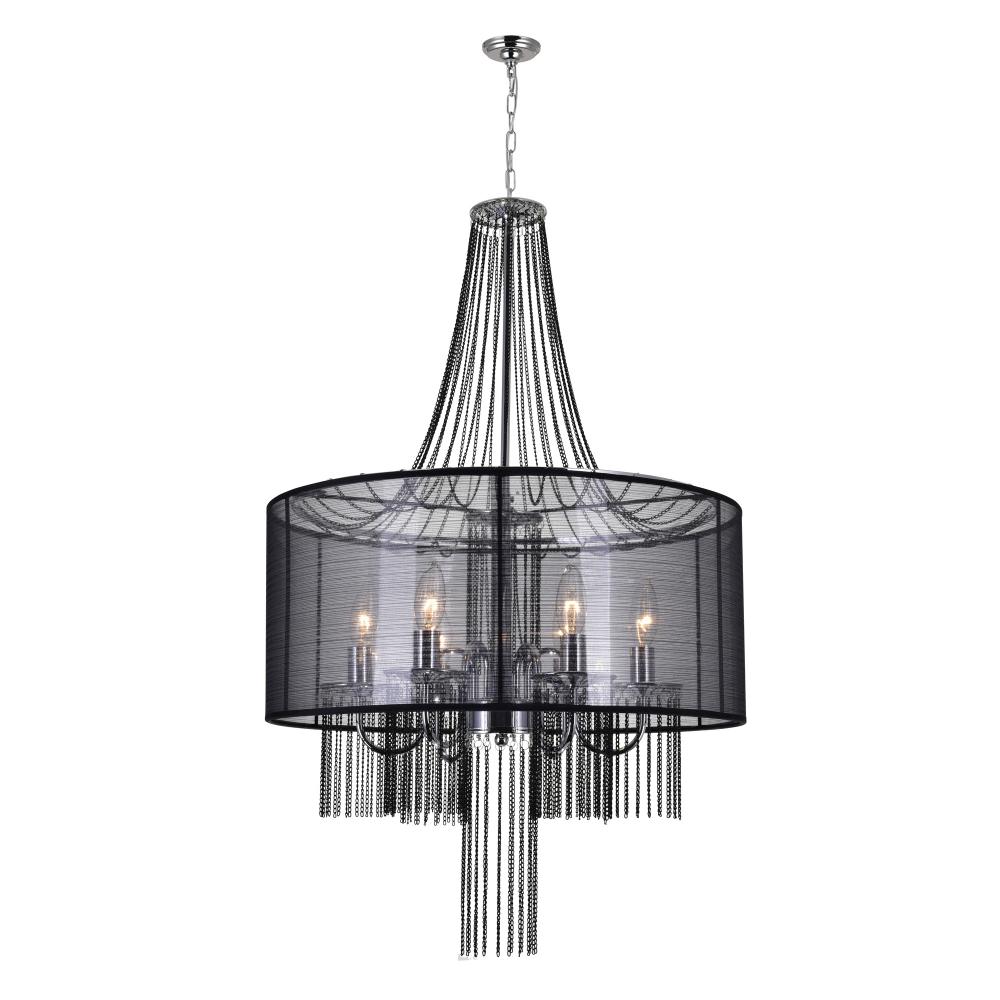 Amelia 6 Light Drum Shade Chandelier With Chrome Finish