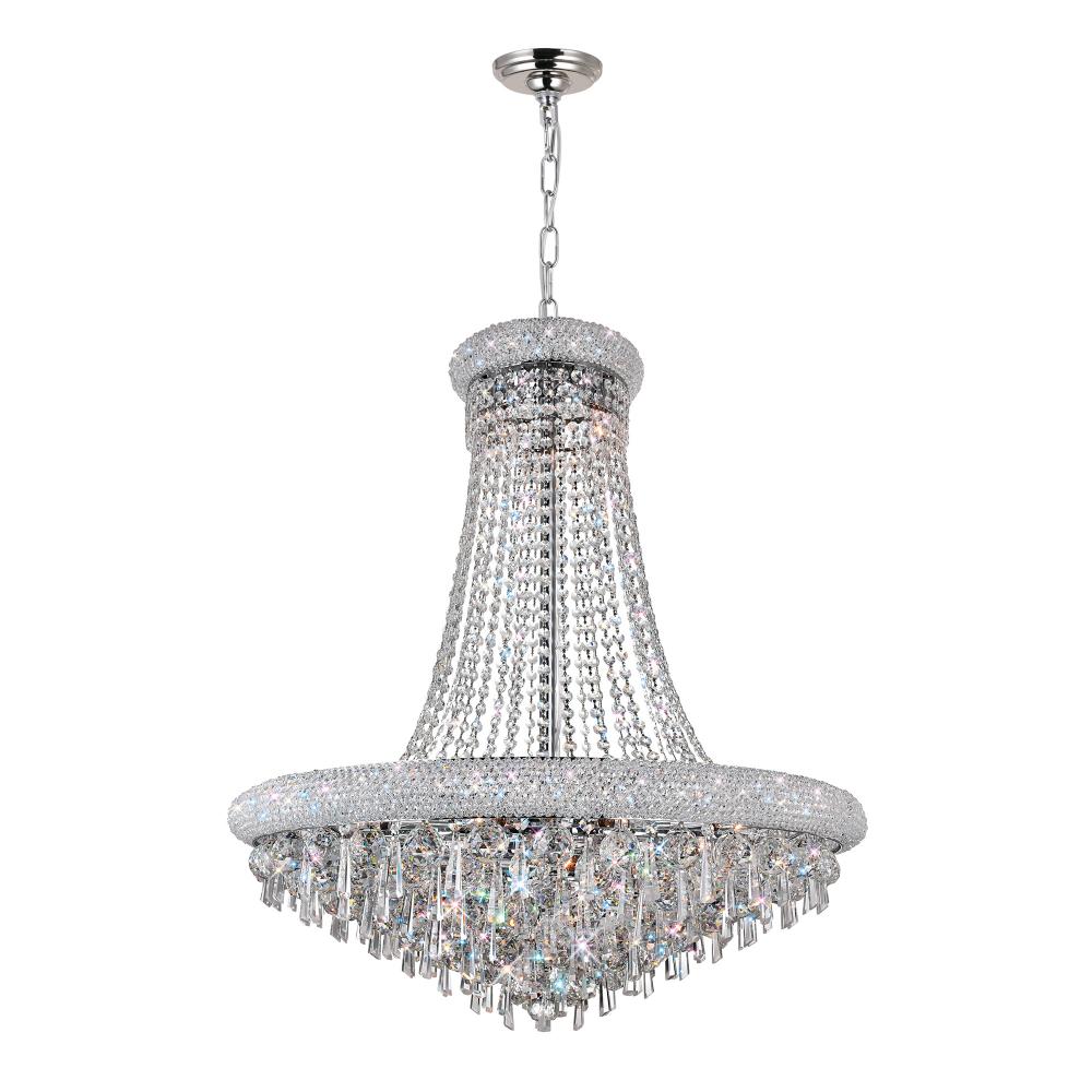 Kingdom 20 Light Down Chandelier With Chrome Finish