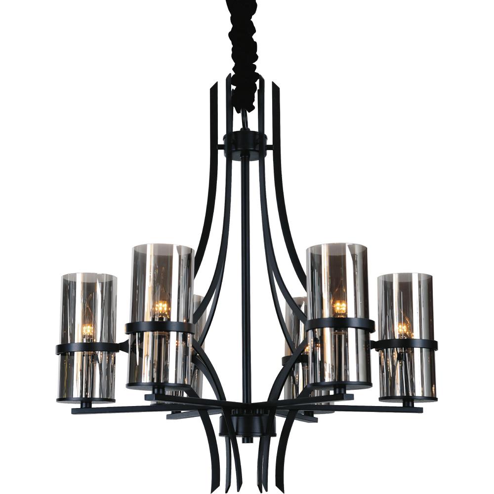 Vanna 6 Light Up Chandelier With Black Finish