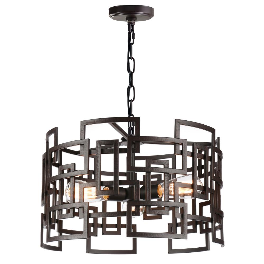 Litani 3 Light Down Chandelier With Brown Finish