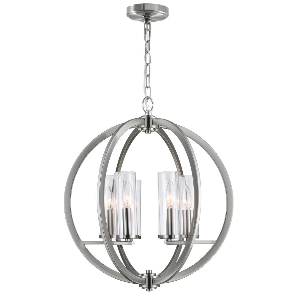 Elton 6 Light Chandelier With Satin Nickel Finish