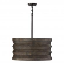 Capital 354041EB - 1-Light Pendant in Matte Black and Handcrafted Mango Wood in Espresso Stain