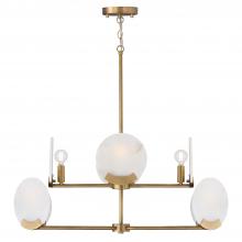 Capital 454681AD - 8-Light Two-Tier Chandelier in Aged Brass with Natural Alabaster Stone