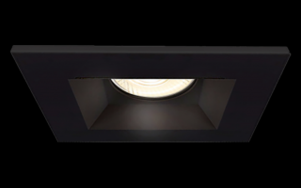 6 Inch Square Fixed Downlight in Black