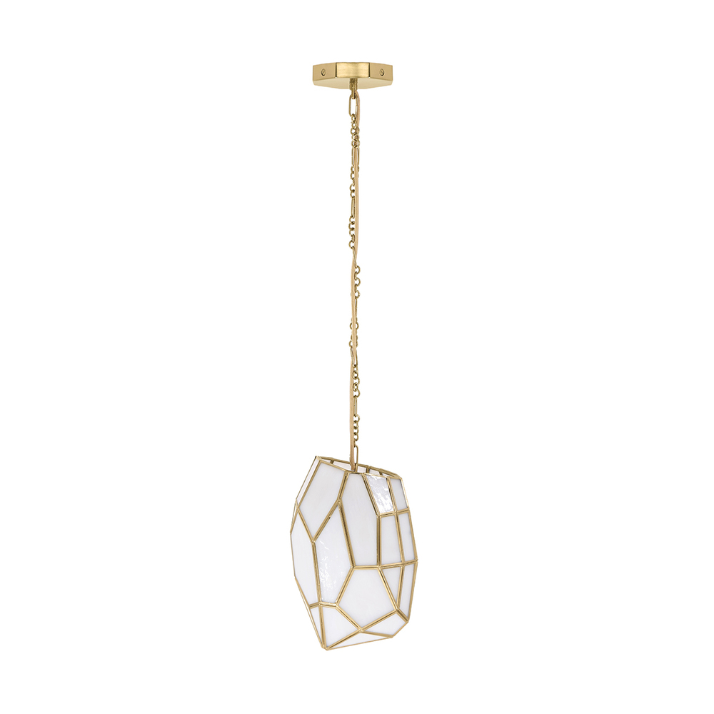 Heera 1 Light Pendant in Brass