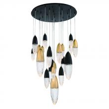 Eurofase 43860-043 - Ecrou 22 Light Chandelier in Mixed Black + Brass