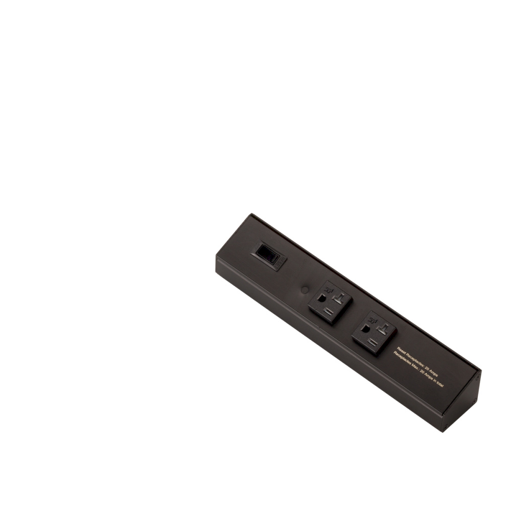 ATOM 10INCH POWER STRIP, BLACK FINISH, 1 20A TR RECEPTACLE, 1 USB, 1 RESET SWITCH