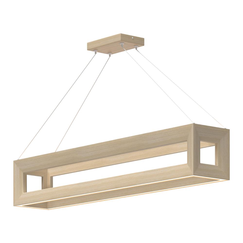 Morina 42-in White Oak LED Linear Pendant