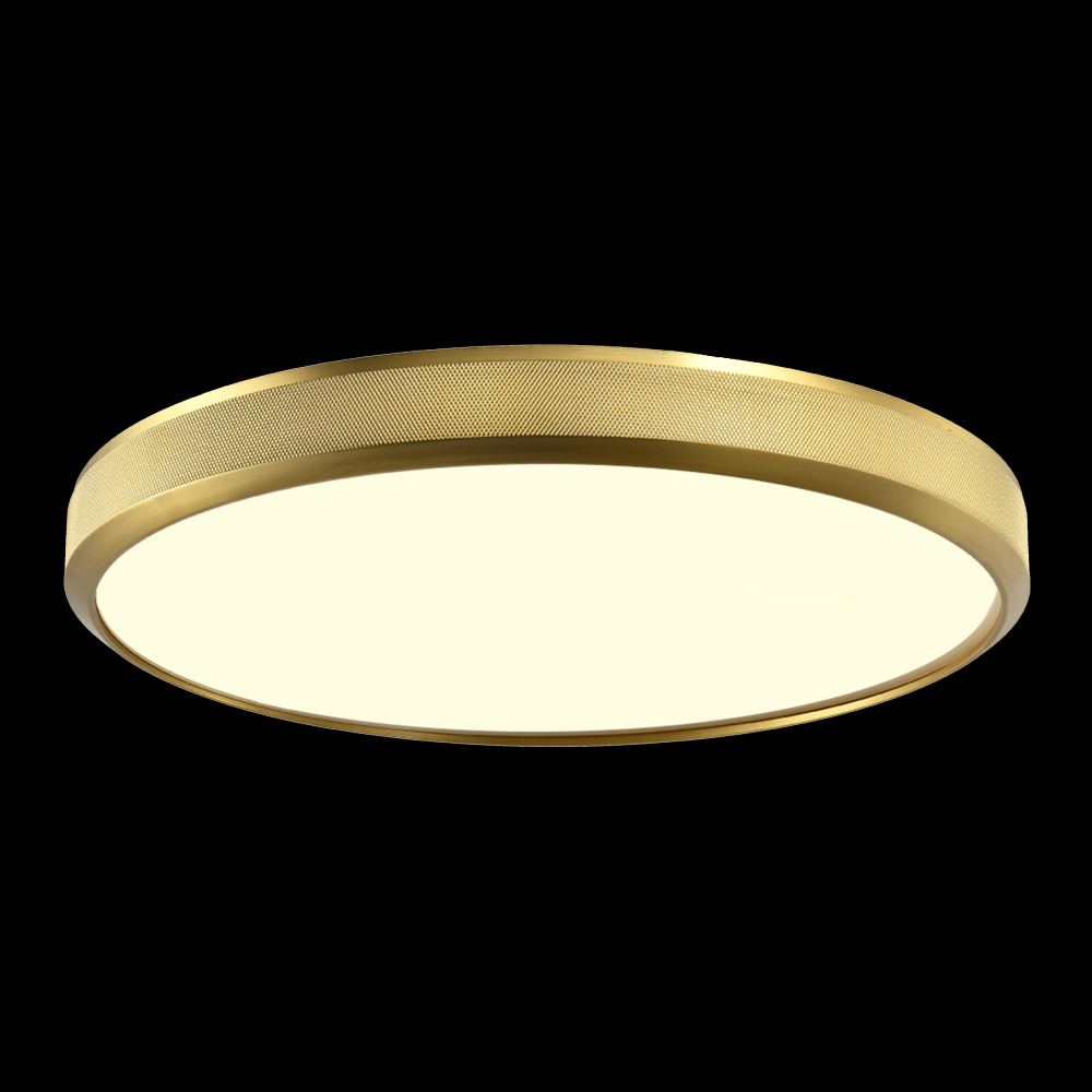 24" LED 3CCT Luxury Braided Knurl Aged Brass Ceiling Flush Mount Light