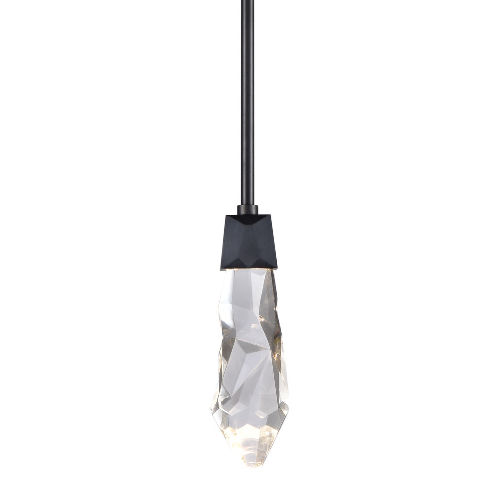 LED 3CCT Inimitable Crafted Crystal Satin Brushed Black Mini-Pendant