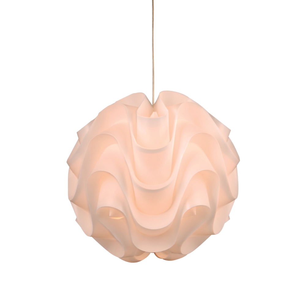 1-Light 16" Floral Globe Acrylic Pendant