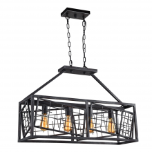 ZEEV Lighting CD10194-4-RI - 4-Light 33" Rectangular Cage Chandelier