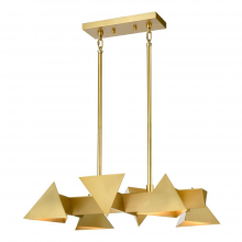 ZEEV Lighting CD10338-6-AGB - 6-Light Geometric Triangular Aged Brass Linear Pendant