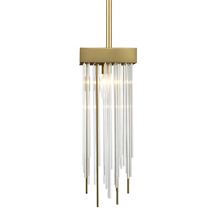 ZEEV Lighting MP40050-1-AGB - 1-Light 6" Square Aged Brass Convertible Flush Crystal Mini-Pendant Light