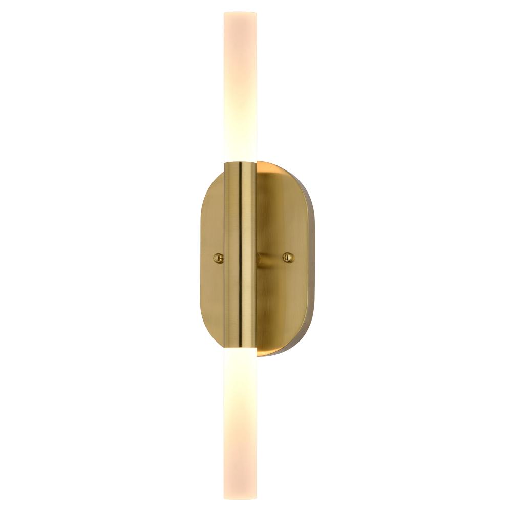 Fulton 2 Light LED Wall Light Satin Brass