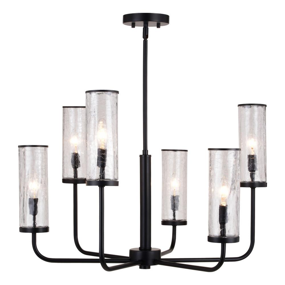 Glencoe 28-in. 6 Light Chandelier Matte Black