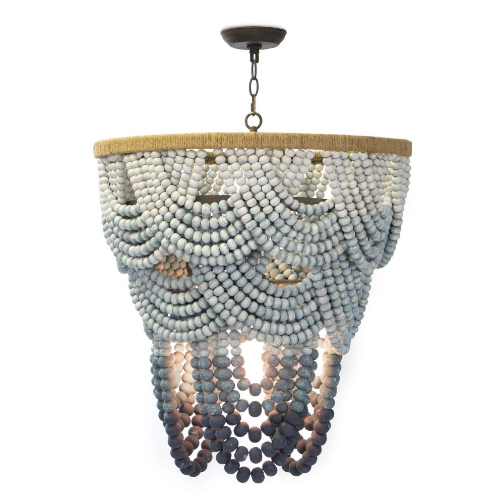 Coastal Living Ombre Wood Bead Chandelier