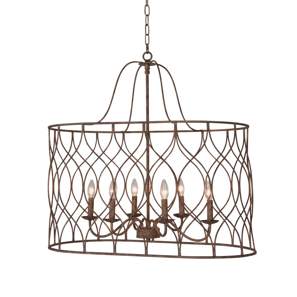 Tabby 6-light Oval Chandelier