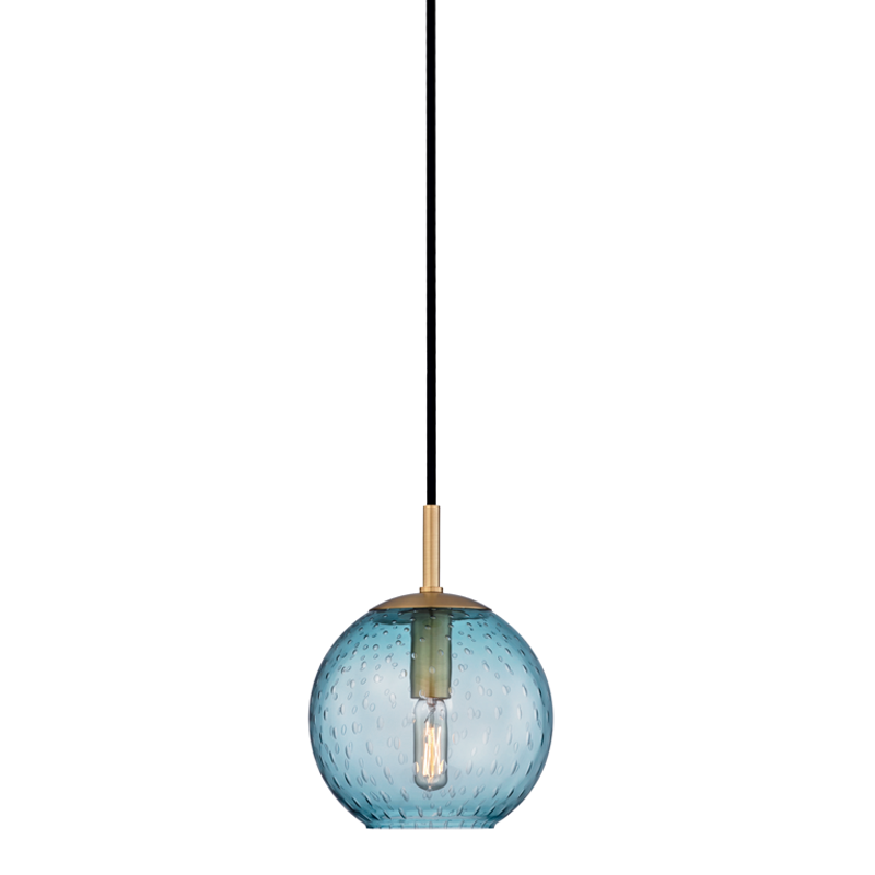 1 LIGHT PENDANT-BLUE GLASS