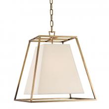 Hudson Valley 6917-AGB-WS - 4 LIGHT PENDANT w/WHITE SHADE