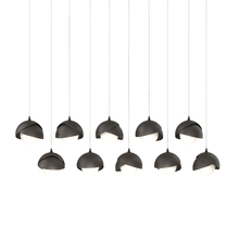 Hubbardton Forge 131205-SKT-LONG-14-14-GG0711 - Brooklyn 10-Light Double Shade Pendant