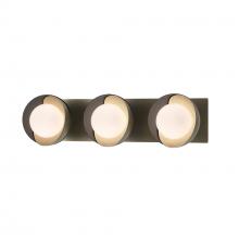 Hubbardton Forge 201378-SKT-84-10-GG0711 - Brooklyn 3-Light Straight Double Shade Bath Sconce