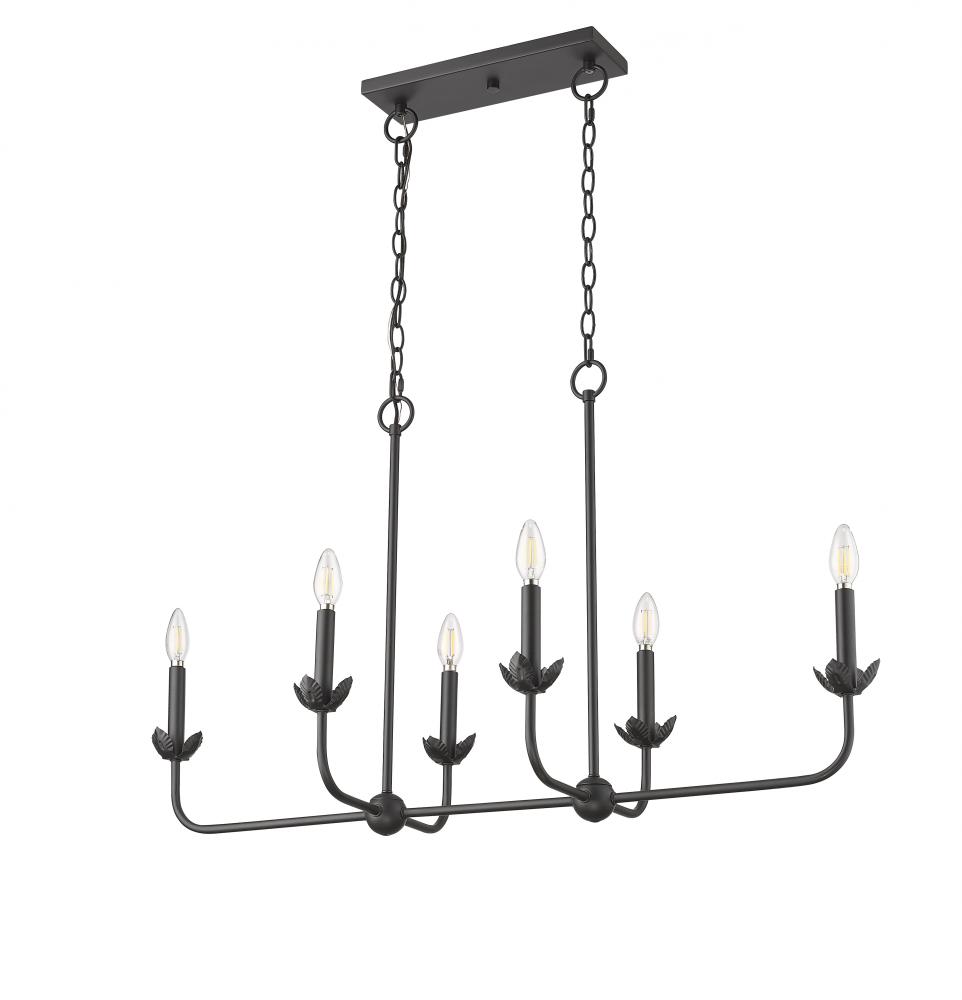 Freesia 6-Light Chandelier Ceiling Light Matte Black