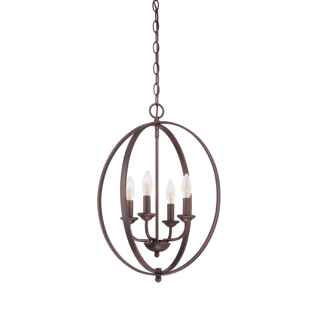 4-Light Pendant light Rubbed Bronze