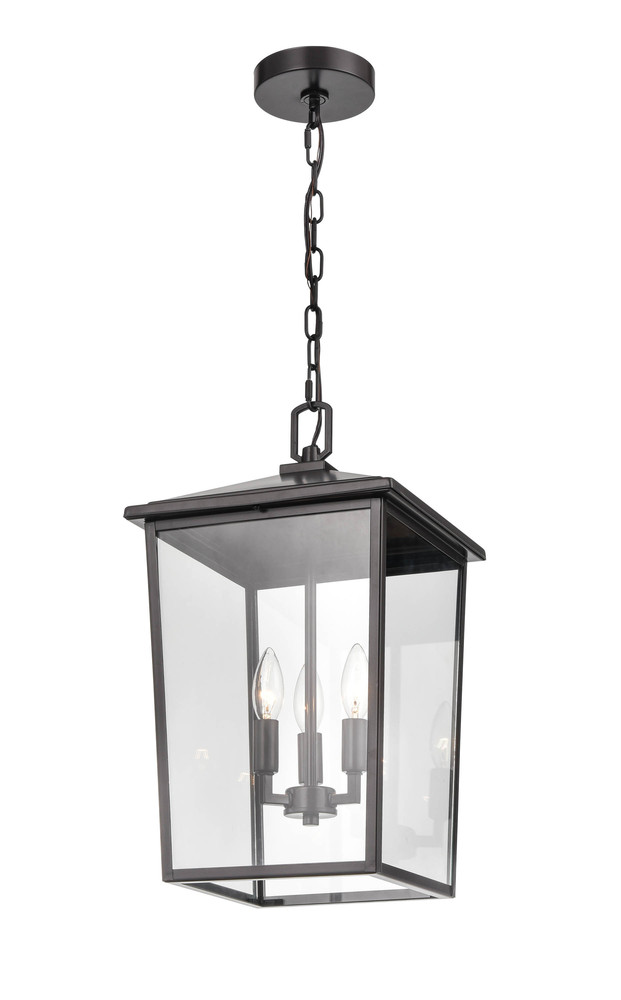 Fetterton 3-Light Outdoor Hanging Lantern Powder Coated Bronze