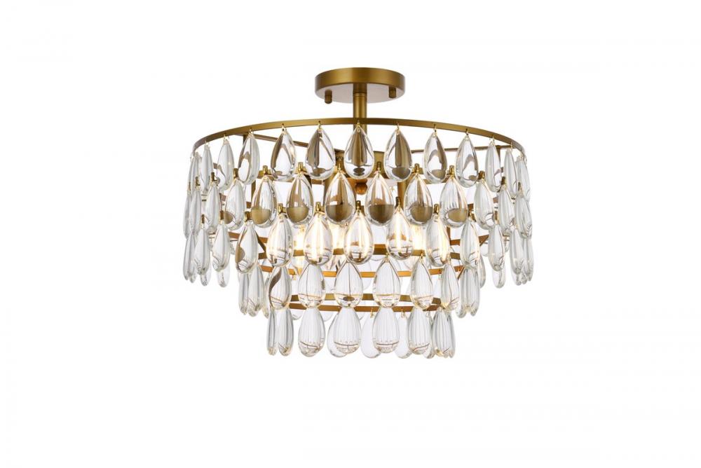 Mila 18 Inch Flush Mount in Brass