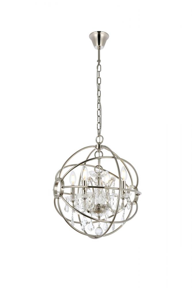 Geneva 4 light polished nickel Pendant Clear Royal Cut crystal