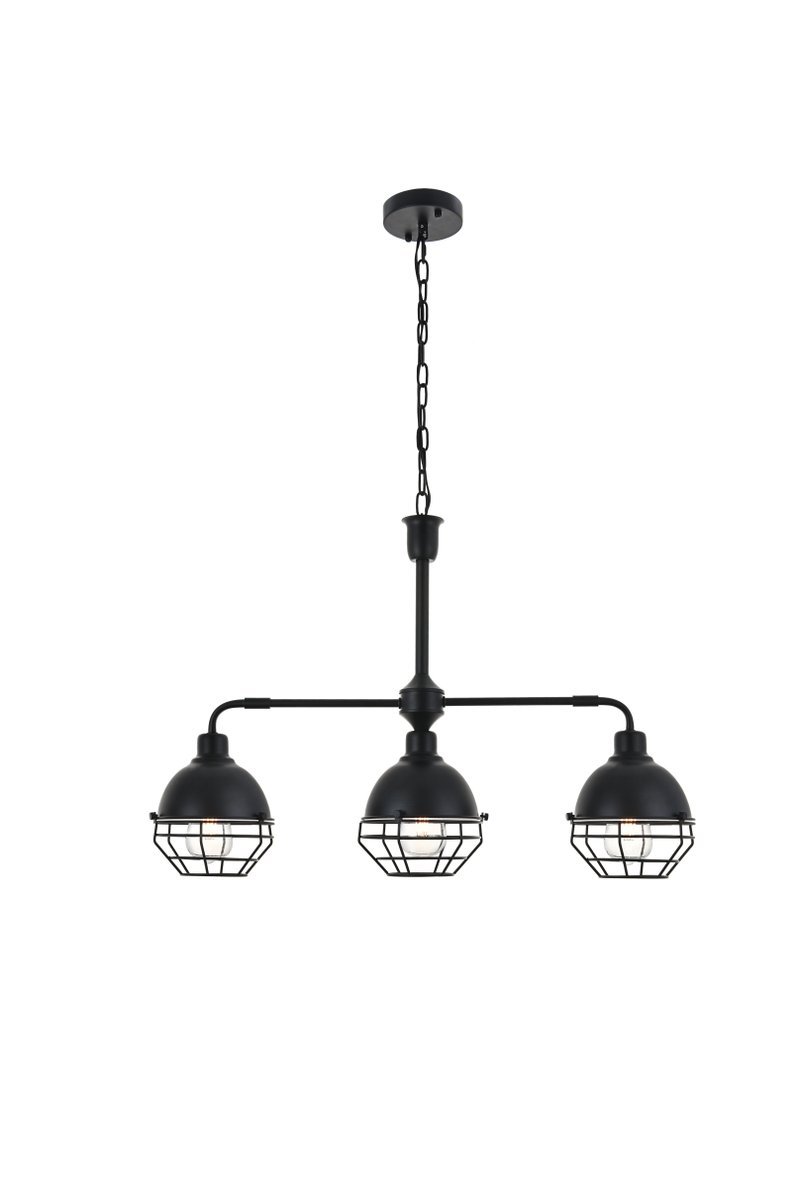 Gibil 3 light Black Pendant