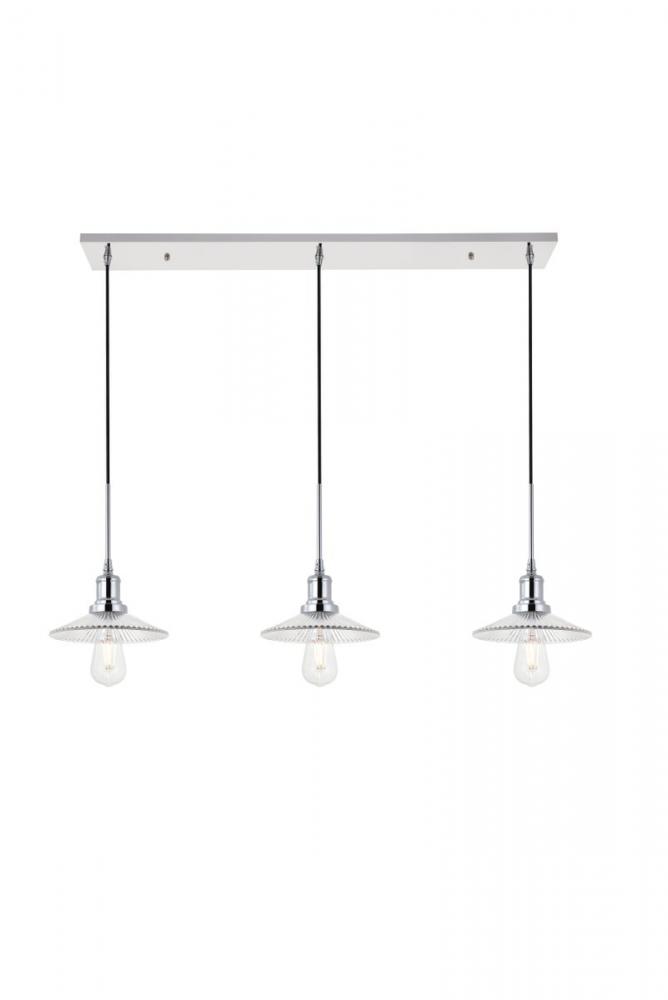 Waltz 3 light chrome Pendant