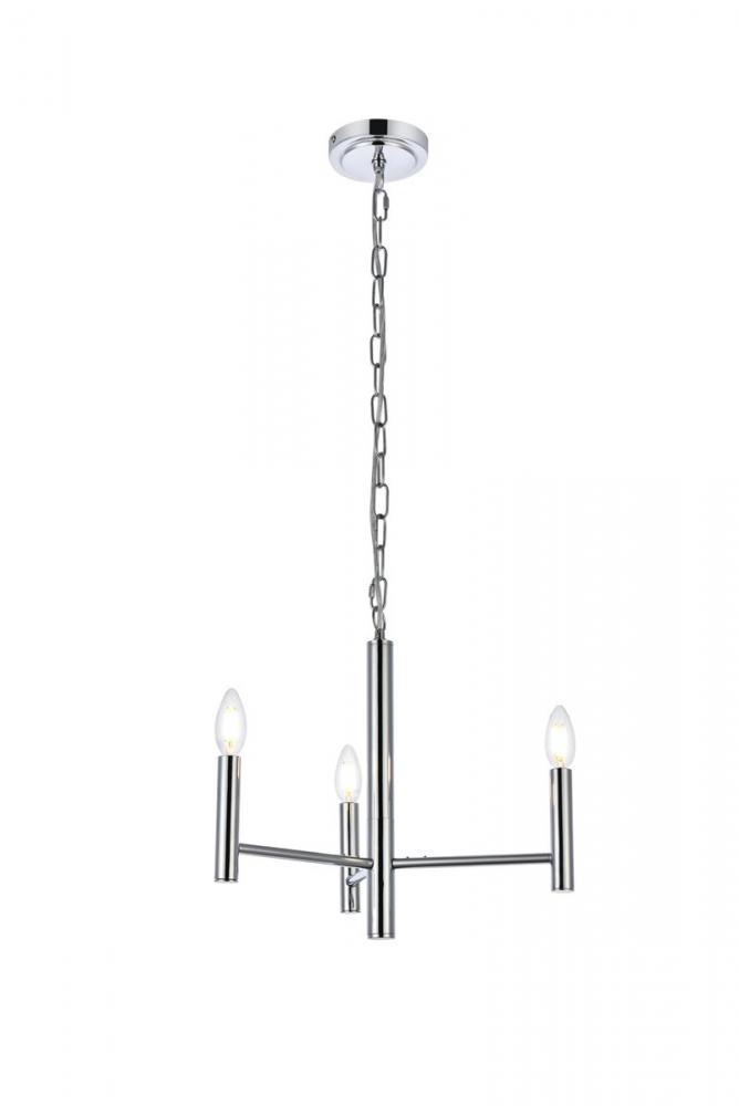 Carmella 3 lights pendant in chrome