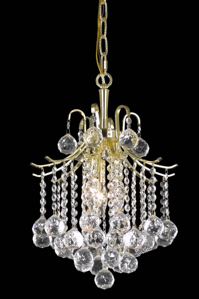 Amelia Collection Pendant D12in H15in Lt:3 Gold finish